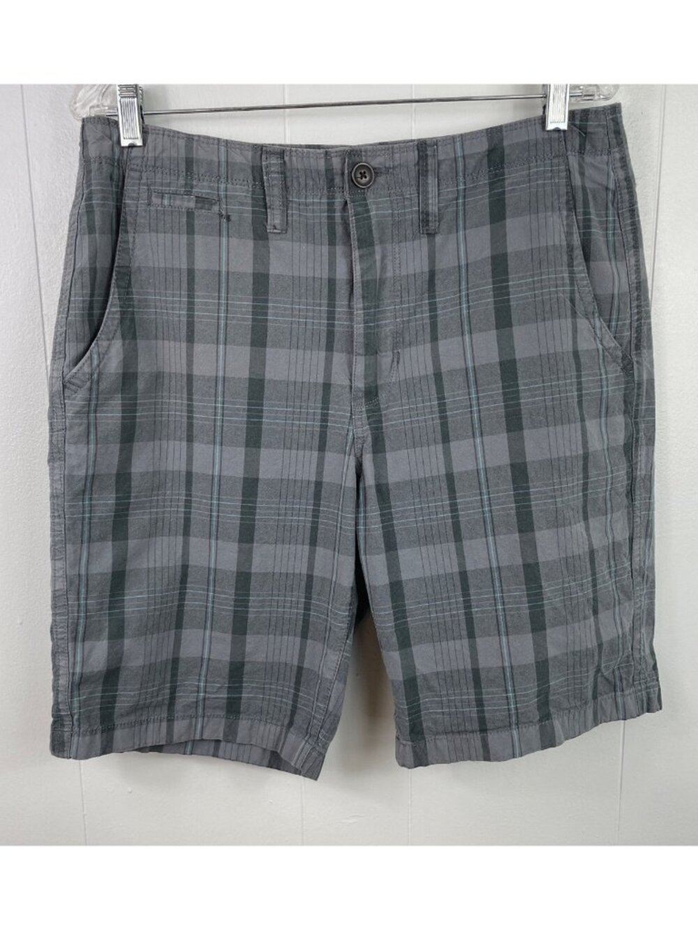 Arizona Jean Co. Mens Gray & Blue Plaid Shorts Size 33